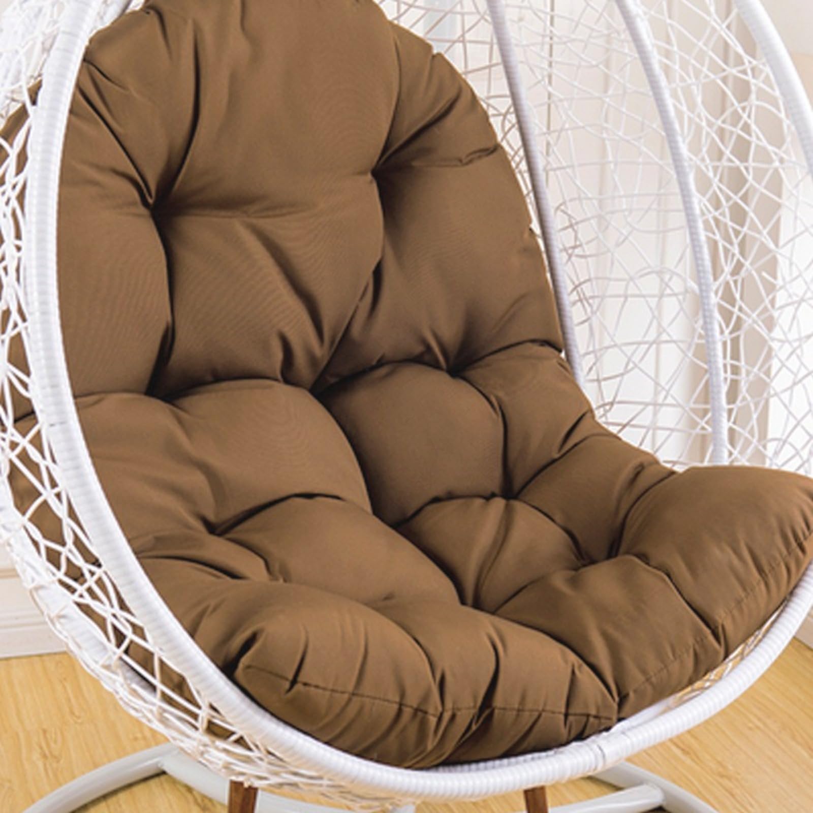 (120 x 80 cm)Cojín para silla con forma de huevo, cojín para sillón colgante, cojín para silla de ratán, cojín integrado,apto para jardines exteriores, columpios interiores, sofás，Uso doméstico