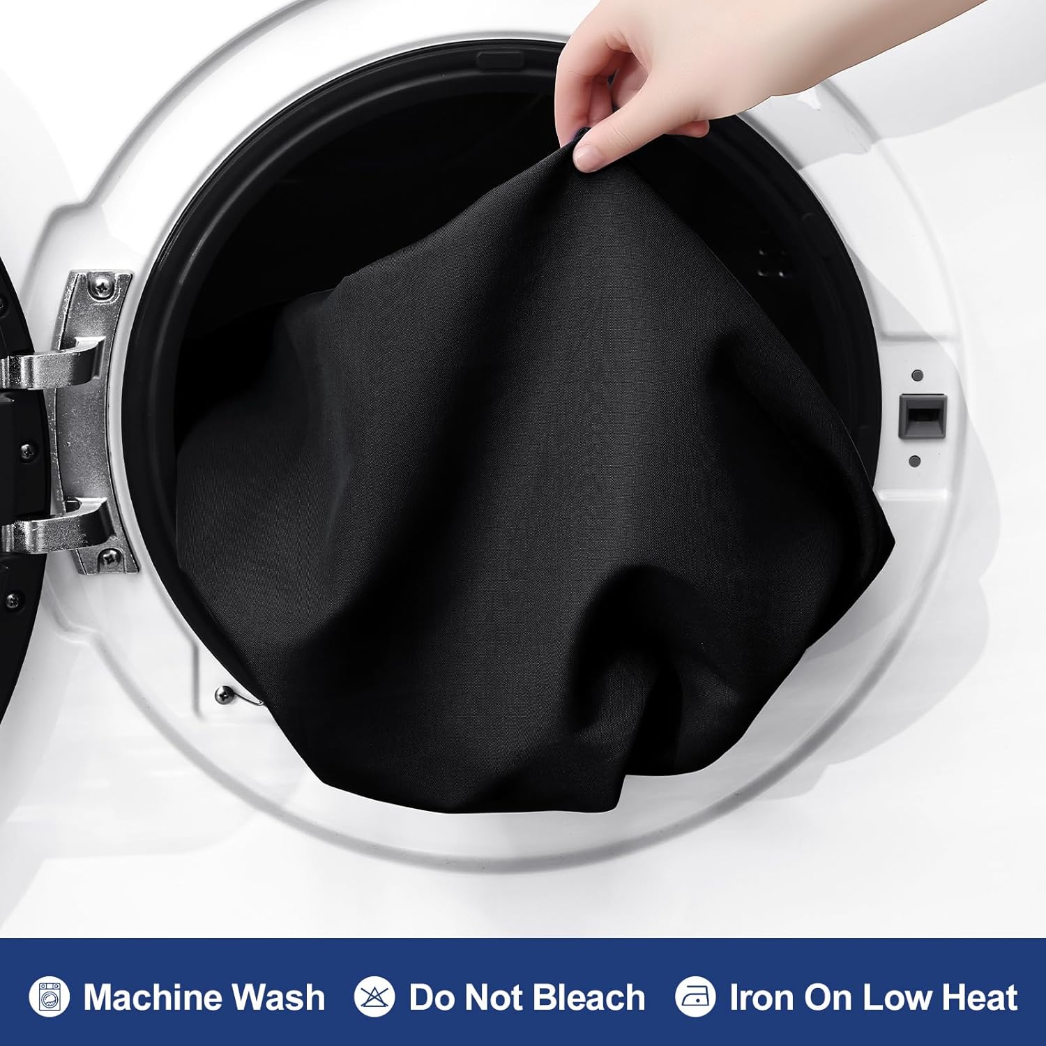 homing 2 Packs Rectangle Fitted Tablecloth, 8 Foot Washable Fabric Table Cloth, Waterproof Polyester Table Cover for Party, Trade Show, Outdoor and Indoor (Black, 30" x 96") - Image 7