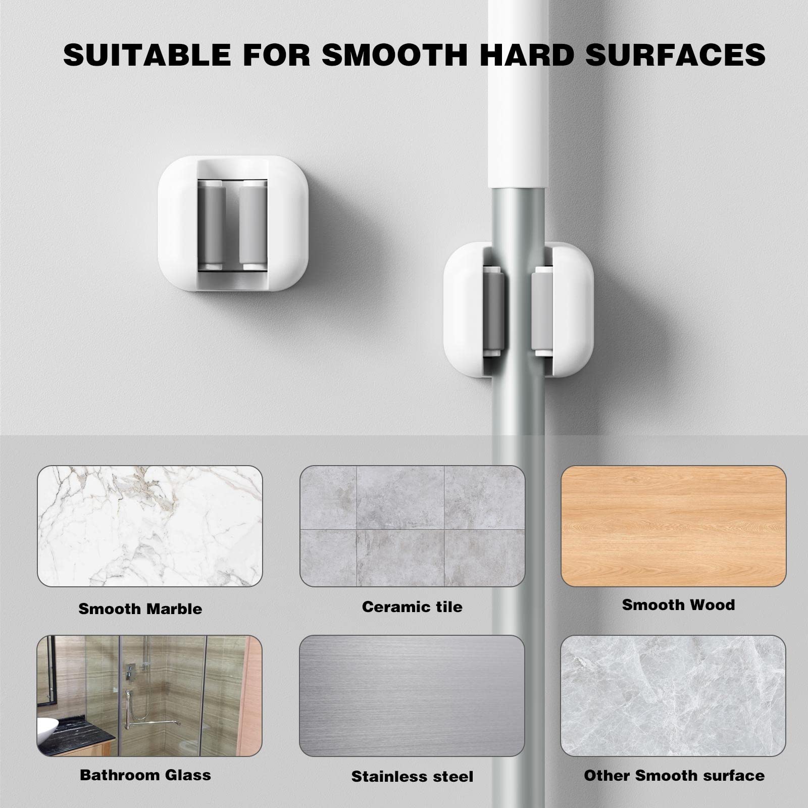 Royouzi Lot De 12 Supports Muraux, Porte-Balais Muraux, Support Mural