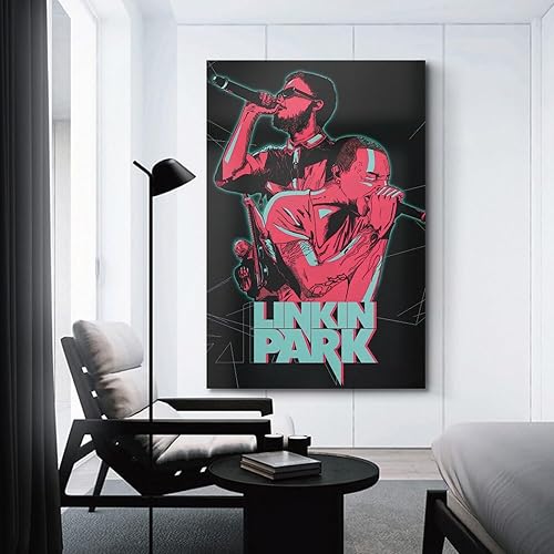 Miniatura 3 de SHOKHI LinKin Park - Póster de música y concierto vocal, pintura artística, arte de pared, lienzo para decoración de dormitorio, 16 x 24 pulgadas