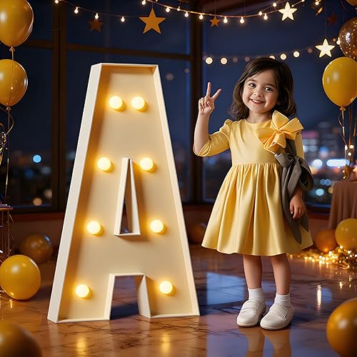 imprsv - Letras iluminadas tipo marquesina, grande en forma de A, para decoración de fiestas, baby showers, aniversarios, habitación, escribir la