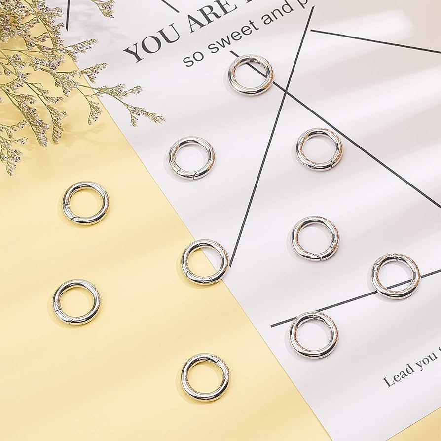 20/25/28/33/35/40/48mm Ronde Karabijnhaak Ring Split Spring Gate Sleutelhanger O Ring Metalen Tas Ringen voor Sieraden Maken Connector Clips