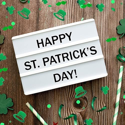 Miniatura 3 de 1000 piezas de confeti del día de San Patricio para decoración de mesa, decoraciones de confeti de trébol irlandés, estrellas verdes con purpurina