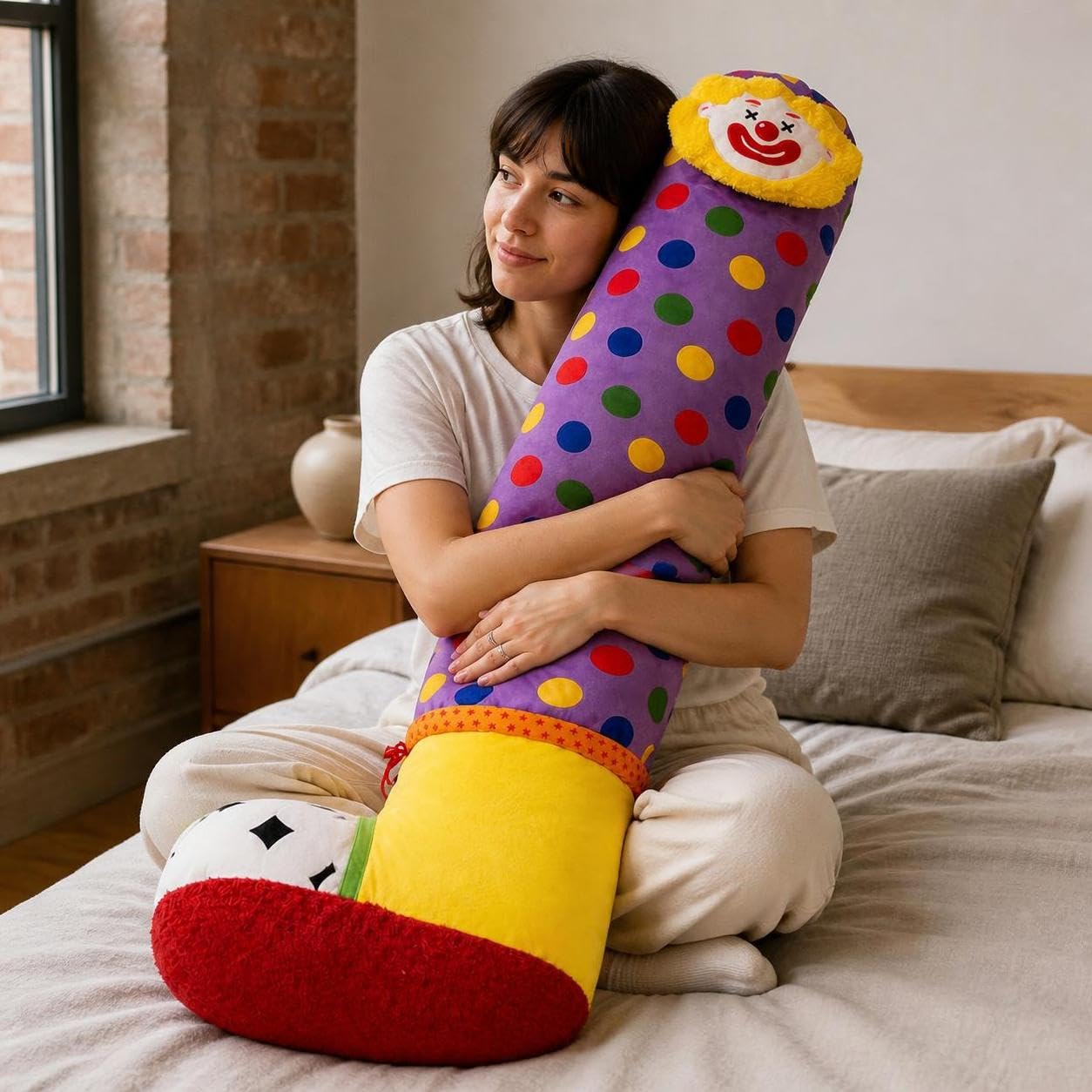 Cuscino Lungo Peluche, Scarpa da Clown, 120cm 1.85kg