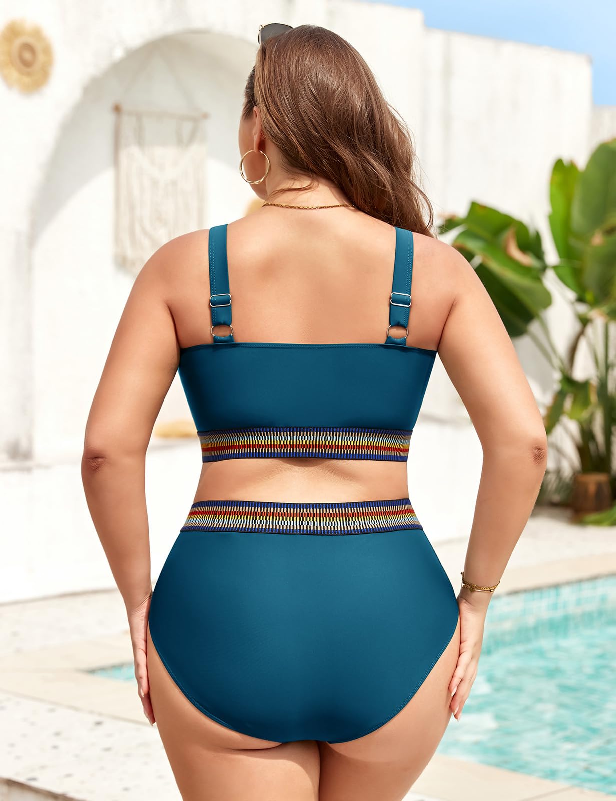 UMIPUBO Maillot De Bain Femme 2 Pieces Grande Taille Gainant Ventre Plat Push Up Cache Ventre Culotte Taille Haute Boheme Bikini Maillots Deux Pièces