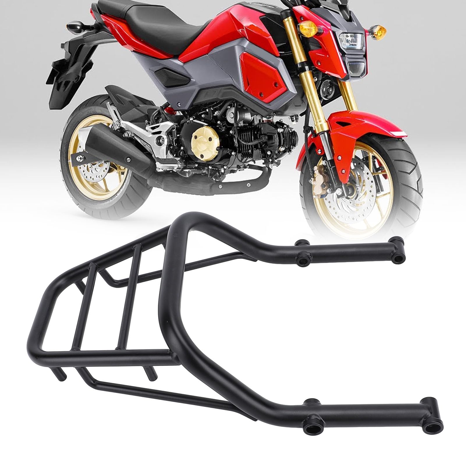 Schwarzer Motorrad-Kotflügelträger Gepäckträger Gepäckablage für Grom 125 2021-2024 JC92 MSX 125