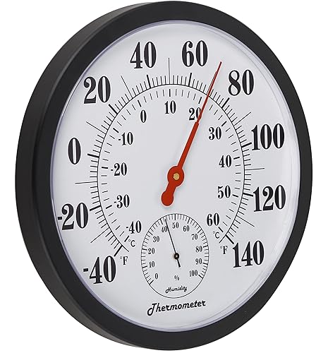 TERMOFLY 10.5 pulgadas nuevo termómetro de alta calidad para interiores y exteriores higrómetro inalámbrico decorativo