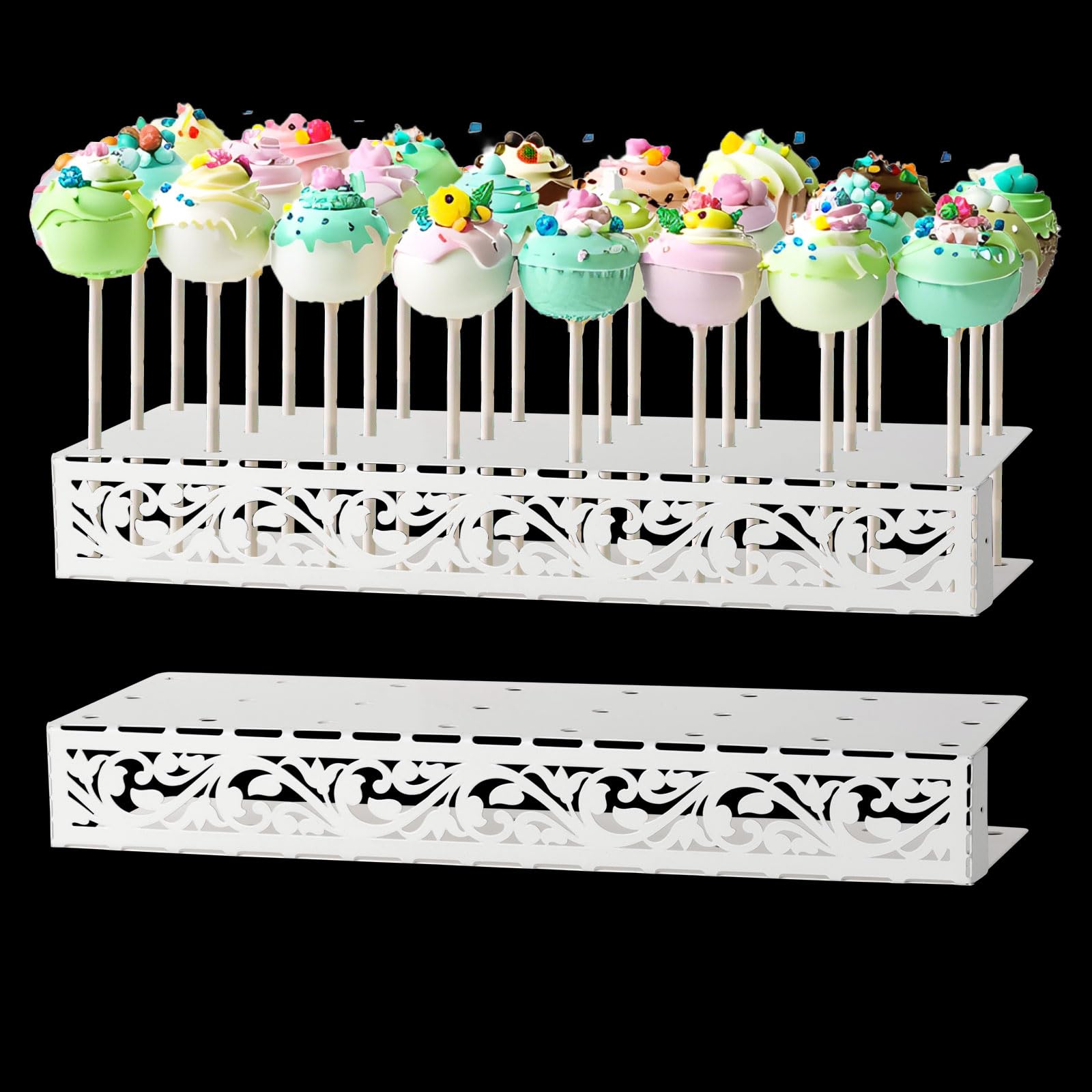Présentoir à sucettes blanc pour cake pops et décoration de table de fête