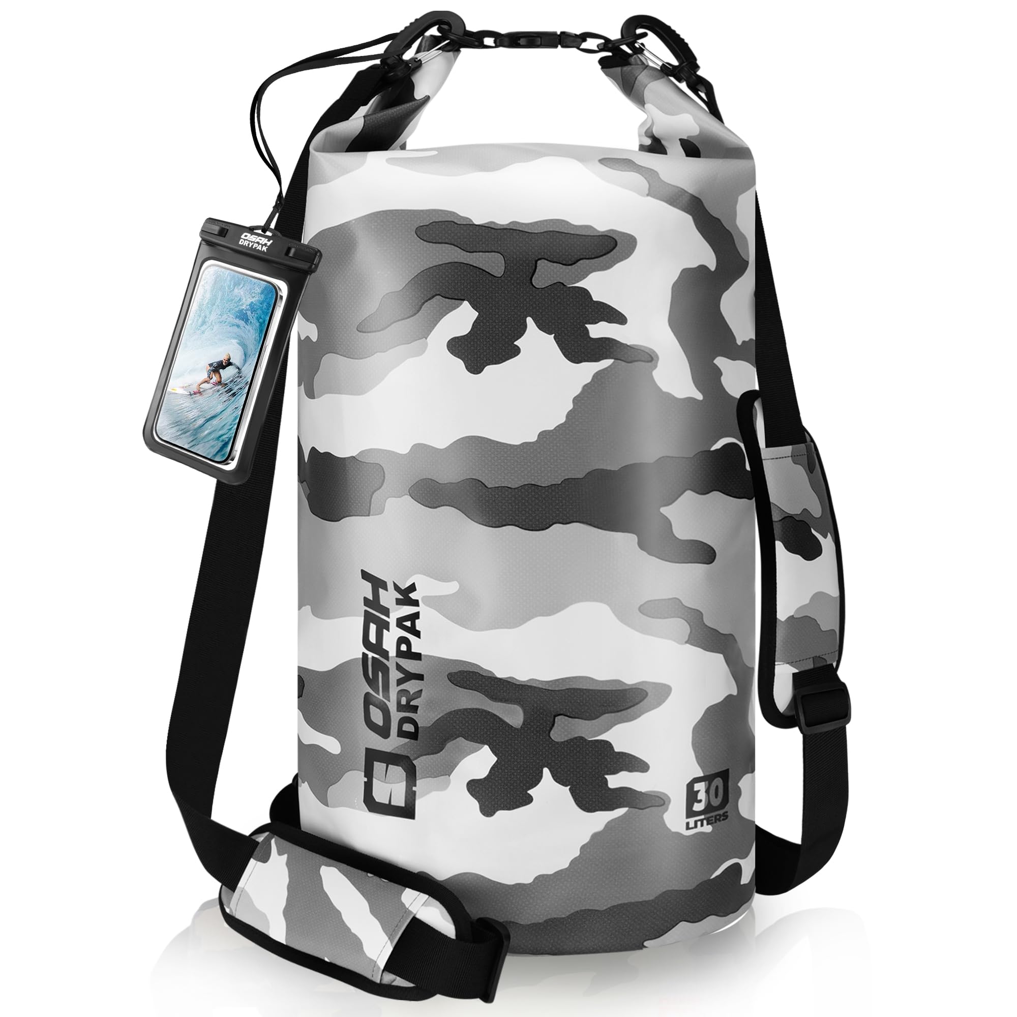 Waterproof Dry Bag, 5L/10L/20L/30L/40L Roll Top Lightweight Storage Backpack with Phone Case for Women &amp; Men, Floating Waterproof Sack for Travel, Swimming, Kayaking, Paddle Board, Camping &amp; Beach