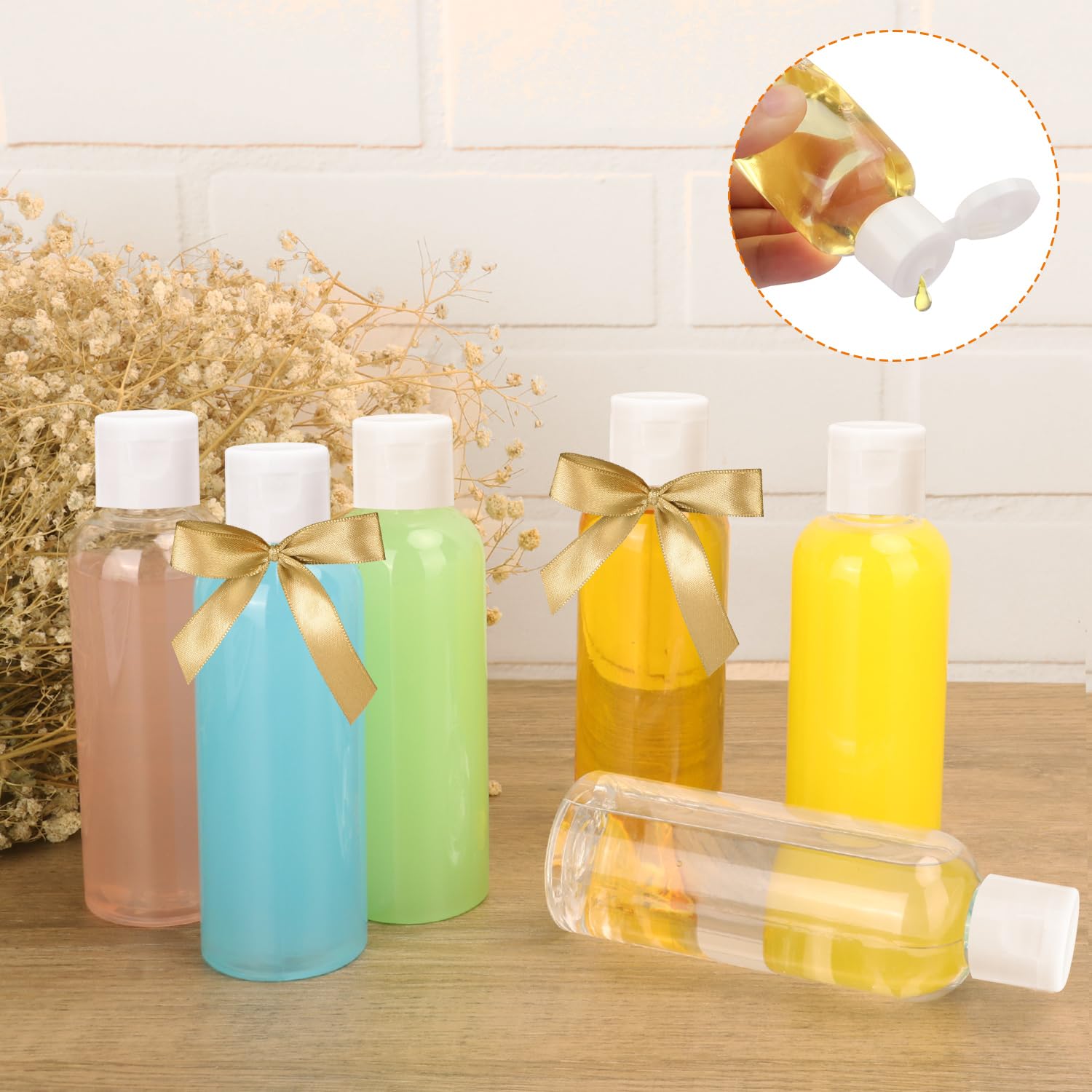Clear Plastic Squeeze Bottles with Flip-Top Caps, Refillable BPA-Free