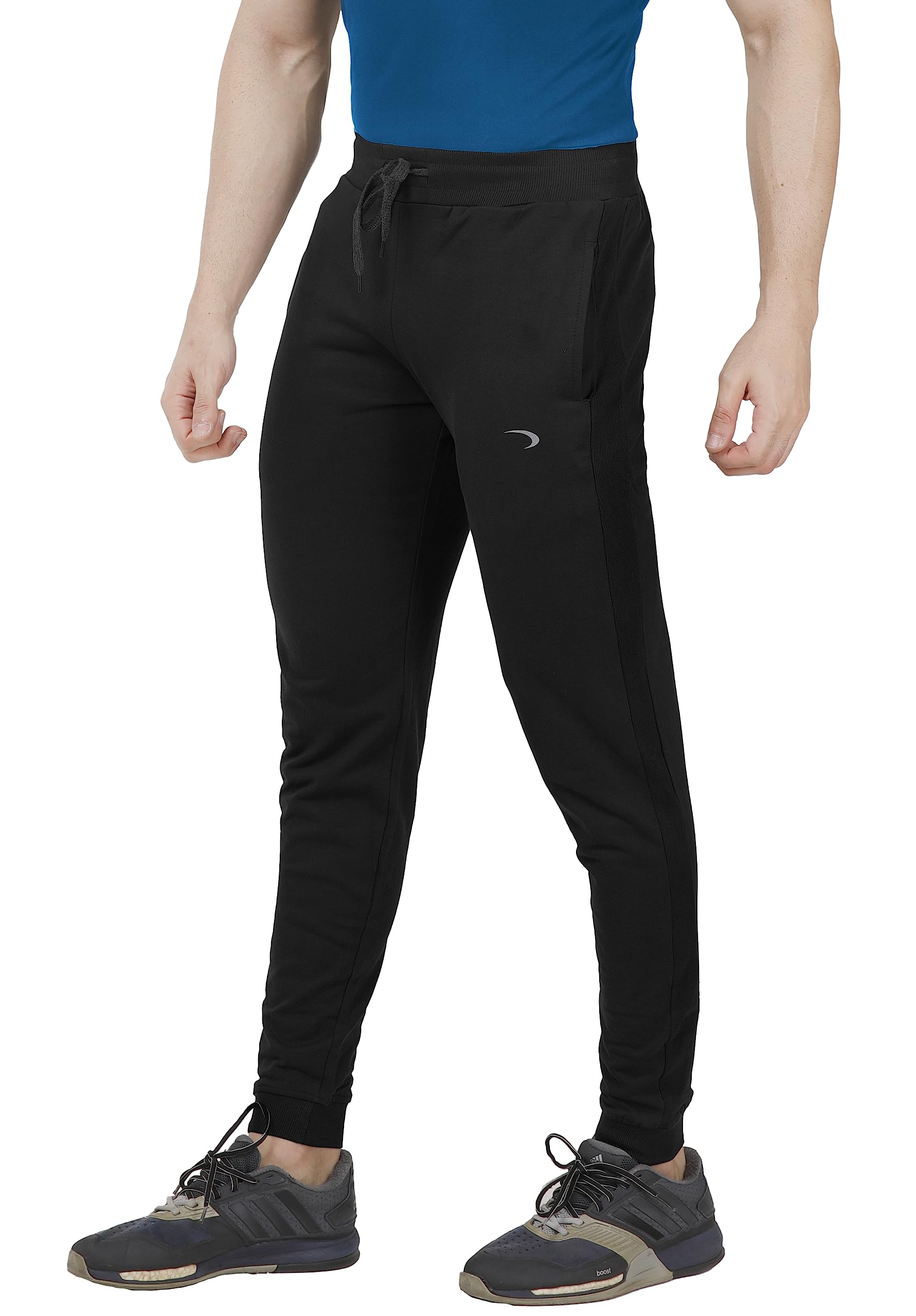 FizziquePremium Men's Regular Fit Jogger Track Pants (Size M to 8XL) | Smooth Soft Feel, Antimicrobal Fabric with Zipper Pockets | Reflective Logo on Front