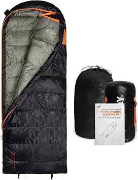 Ultimate 4-Season Down Sleeping Bag for Adults - Lightweight & Compact, 550/600 FP, 0F to 30F for Backpacking, Camping & Hiking