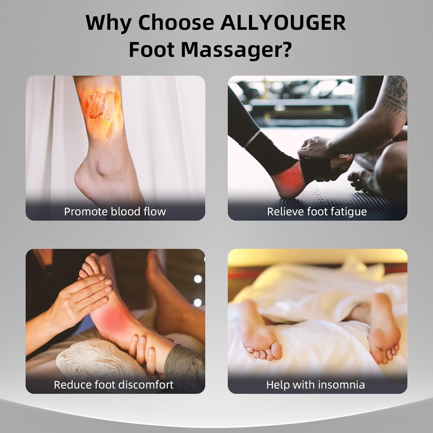 Shiatsu Foot Massager with Heat,Vibration,Air Compression and Deep Kneading for Plantar Fasciitis, Neuropathy,Improve Foot Wellness,Gifts for Women & Men（Silver） - Image 7