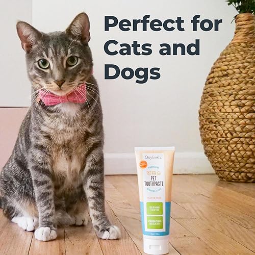 Miniatura 5 de Oxyfresh Pasta de dientes de gel dental prémium para perros y gatos, el mejor gel de limpieza dental que ayuda a combatir la placa, el sarro y