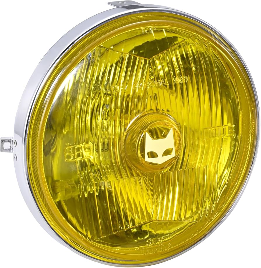 マーシャル 889ヘッドランプ イエローレンズ ホンダ用 CBX400F 猫ロゴ マーシャル 889ヘッドランプ イエローレンズ ホンダ用 CBX400F 猫ロゴ