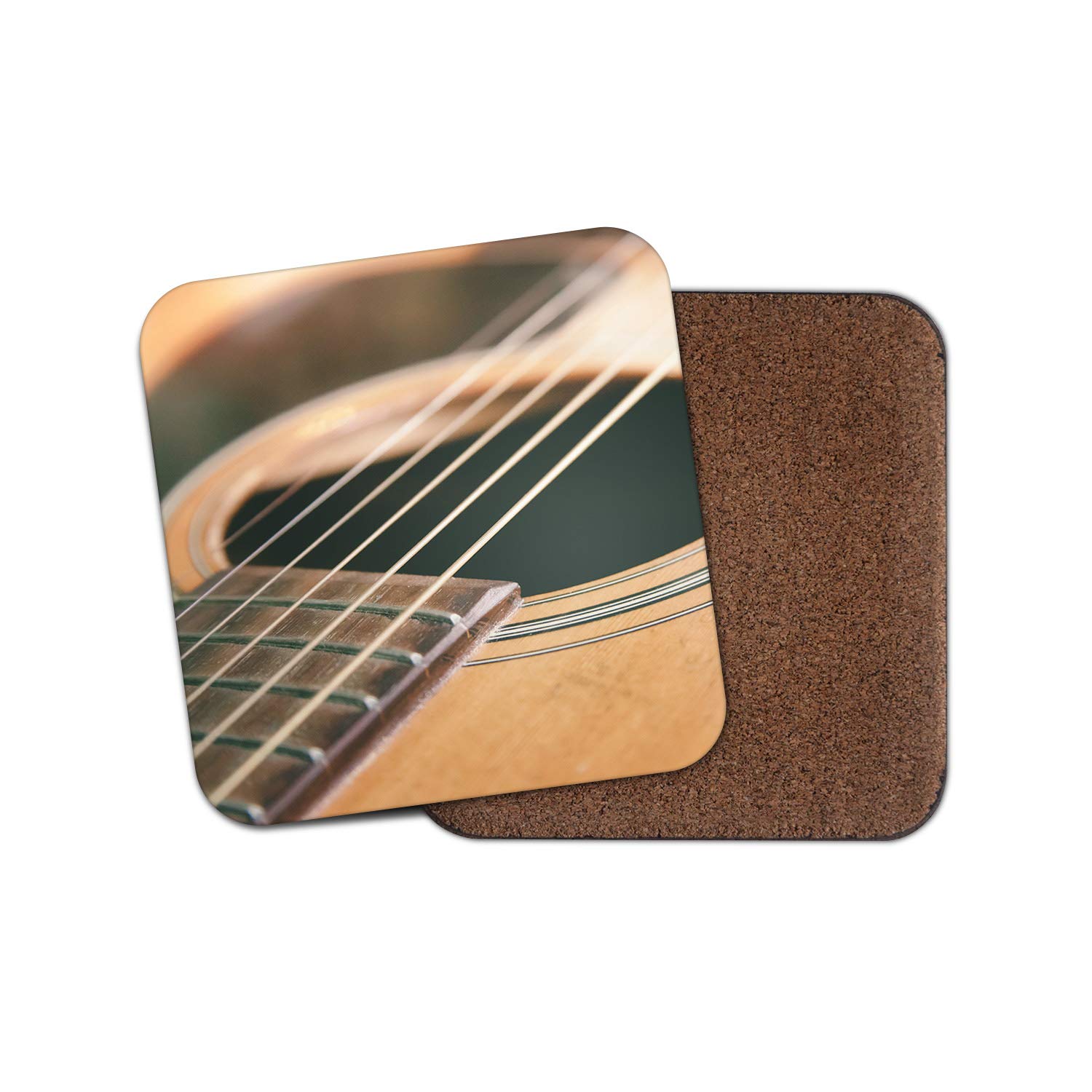 Destinationvinyl Men's Multicolor 1 X Acoustic Guitar Coaster - Musical Instrut Music Band #15241