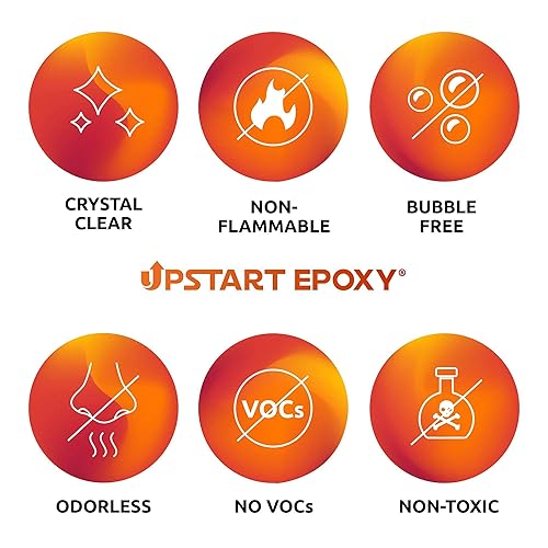 Miniatura 7 de Upstart Epoxy Kit de resina para bricolaje, fabricado en Estados Unidos, formulación ultra transparente de 2 partes, resina de fundición perfecta