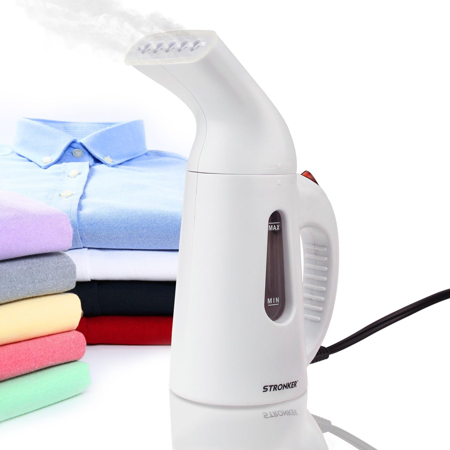 STRONKER Portable Fabric Steamer No Water Automatically Shuts Off 140ml - White