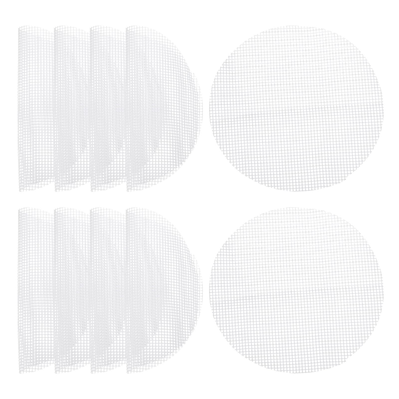 uxcell 20 Pcs 5.5 Inch Non-Stick Silicone Steamer Liners Mesh Mat, Reusable Round Steamer Mesh Pastry Dumplings Pad Mat, White