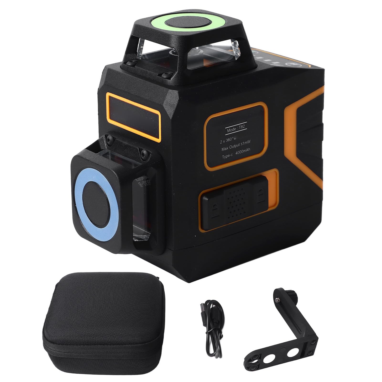 Nivelador de Línea Láser, Herramienta de Nivel de Haz Verde Autonivelante de 360 ​​grados con Autonivelación Automática y 4 Modos, para Decoración Interior y Exterior