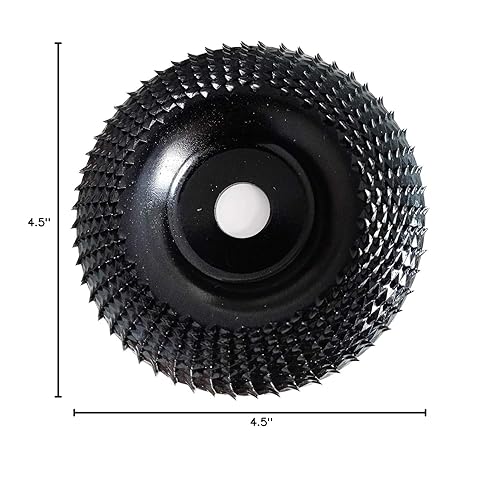 Miniatura 10 de OBA Disco de tallado de madera para amoladora angular de 4-1/2 pulgadas, muela de madera con eje de 5/8 pulgadas