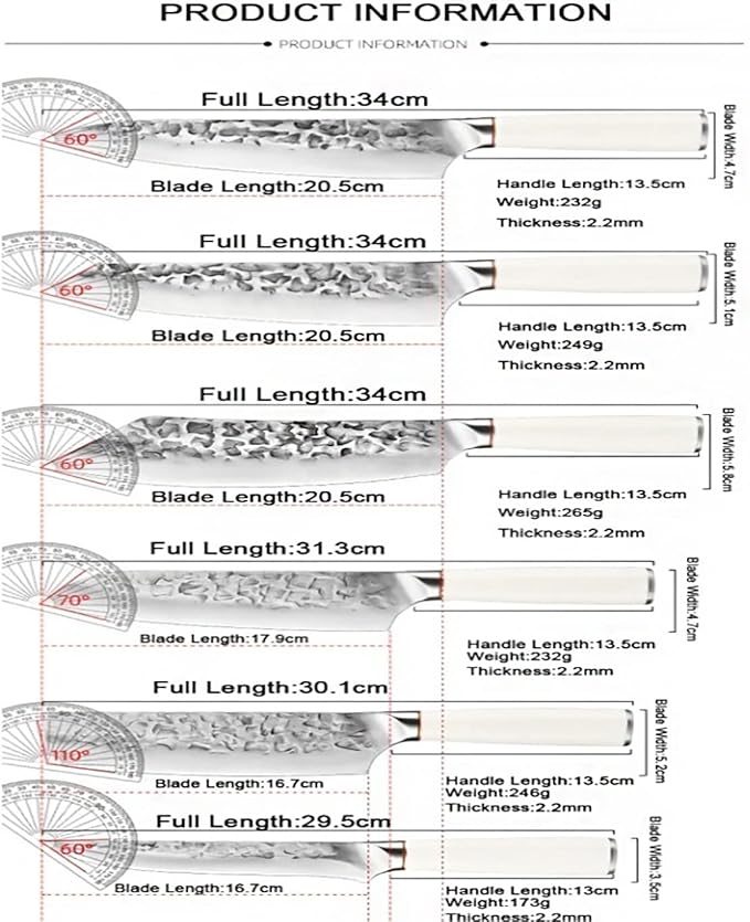 Set Cuchillos Cocina 6 Piezas Acero Inoxidable Forjado miniatura 3
