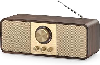 Nostalgia Radio, Retro Radios with Bluetooth and TF Card | 3000 mAh battery operated, with 2 x 8 watt subwoofer, retro radios with AUX/USB, radio for kitchen/bedroom/office