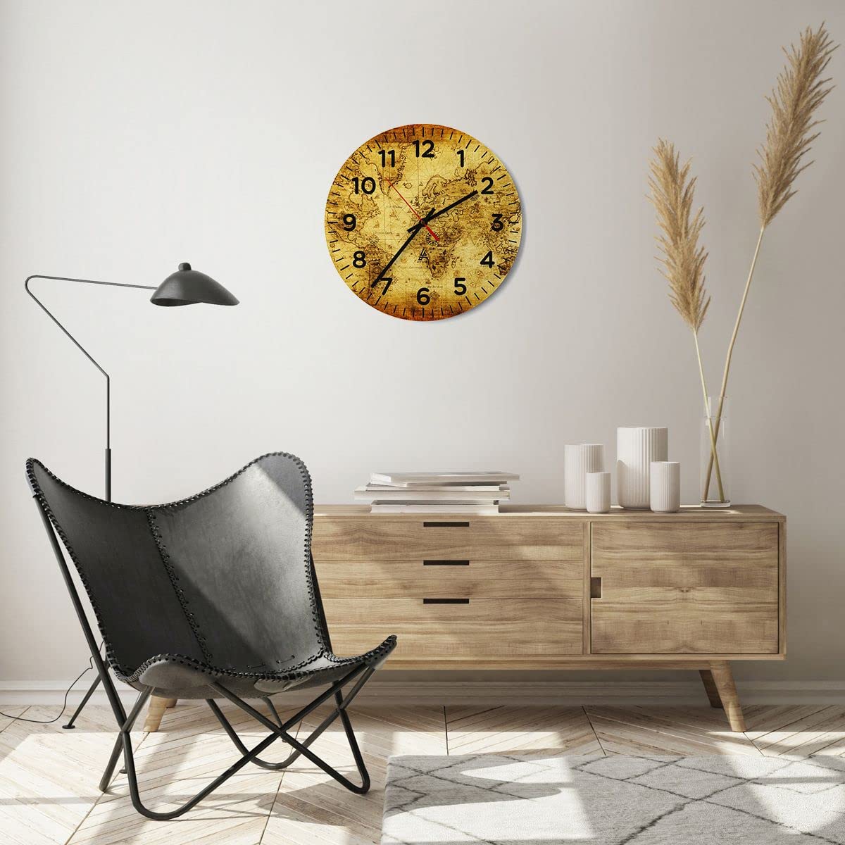 ARTTOR Orologio da Parete in Vetro 40x40cm Piccolo Moderno Orologio da Muro Per Casa Cucina Soggiorno Silenzioso Wall Clock Decorazione Orologio da Appendere - C4AR40x40-3384