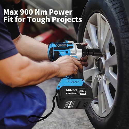 Miniatura 5 de La llave de impacto inalámbrica ofrece un máximo de 900 NM, llave de impacto de 663 pies-libras a 2800 RPM. Pistola de impacto se adapta para