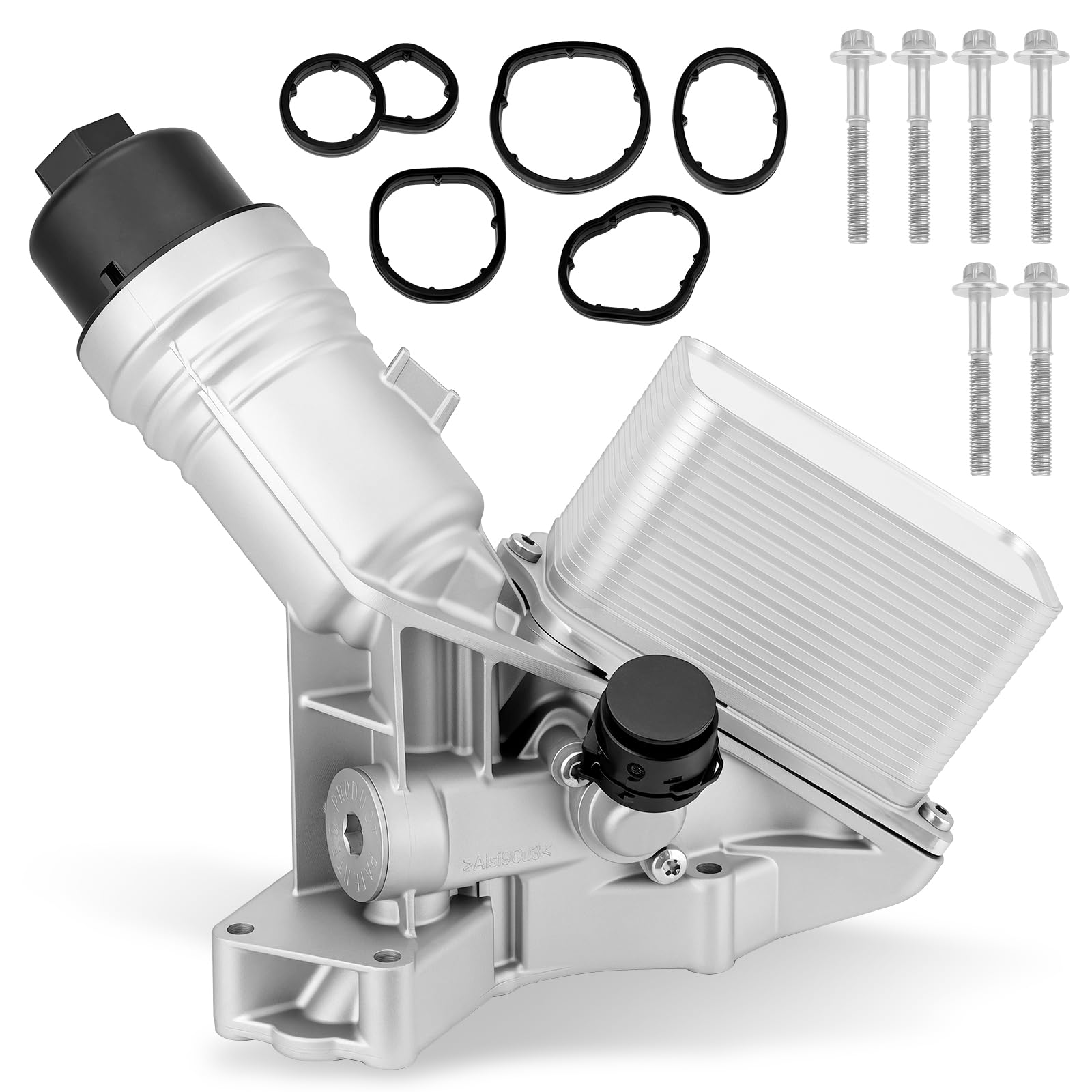 11428583895 Upgrade Aluminum Oil Cooler Filter Housing Assembly Compatible with 2016-2021 BMW 340i 440i 540i 640i 740i M240i X3 X4 3.0L L6 Replace for 11-42-8-583-895