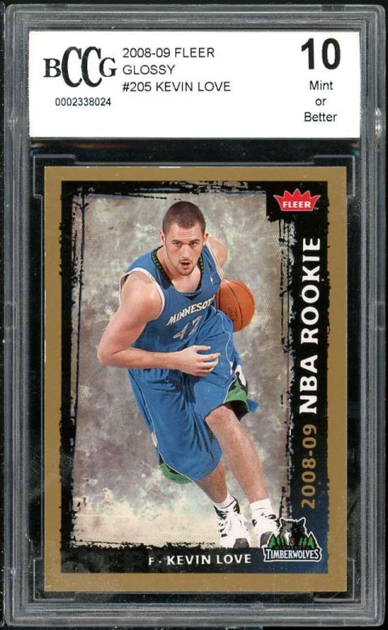 Kevin Love Rookie Card 2008-09 Fleer Glossy #205 BGS BCCG 10 (read Description) - Basketball Slabbed Rookie Cards