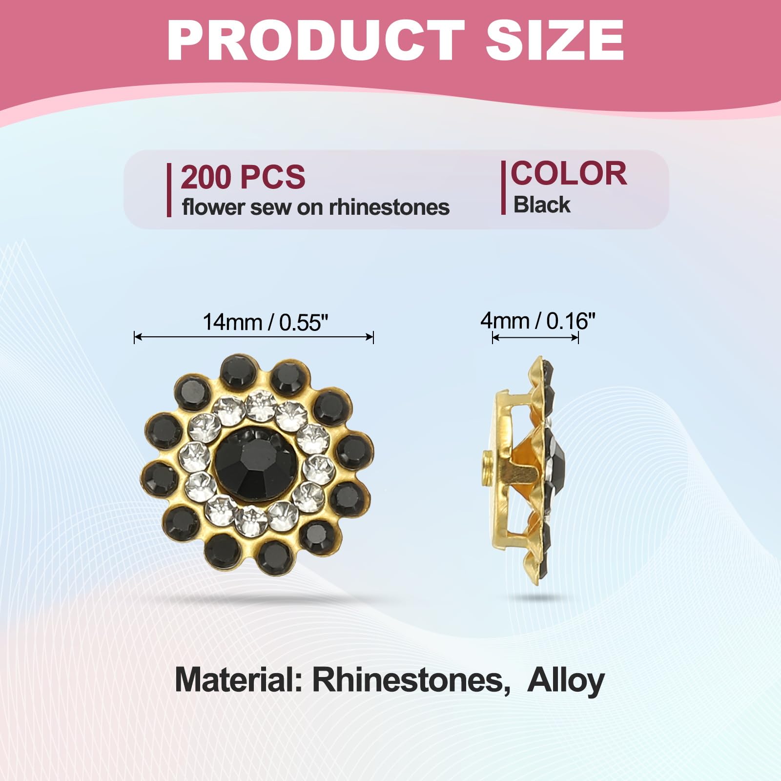 PATIKIL 200 Pcs Sew on Rhinestones - Image 2