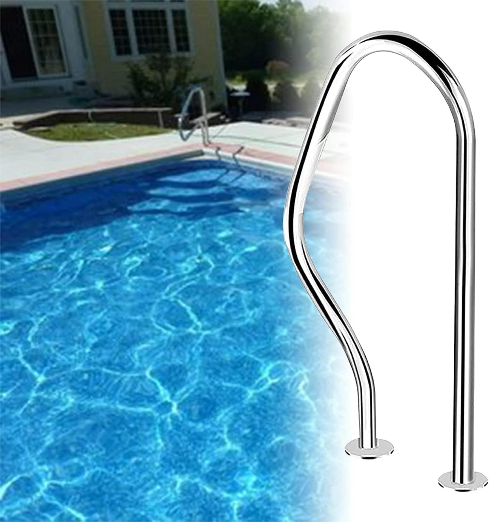 Main courante de piscine pour entrée sécurisée de votre bassin creusé de jardin