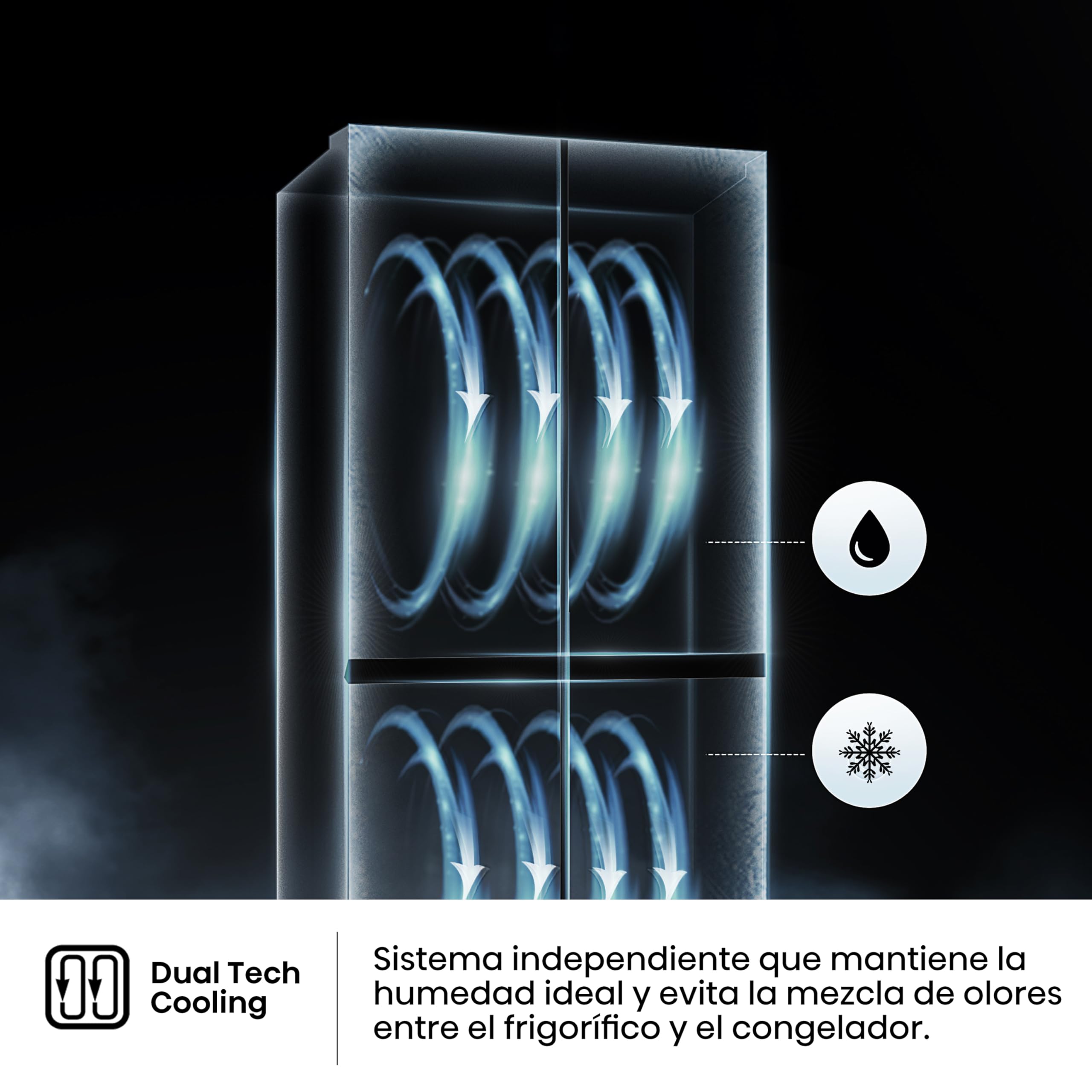Hisense RQ760N4IFE Cross Door Puerta Americana con dispensador, Total NoFrost, Smart Connectivity con Pantalla & WiFi, MultiFlow,Metal Tech Cooling, E, Negro