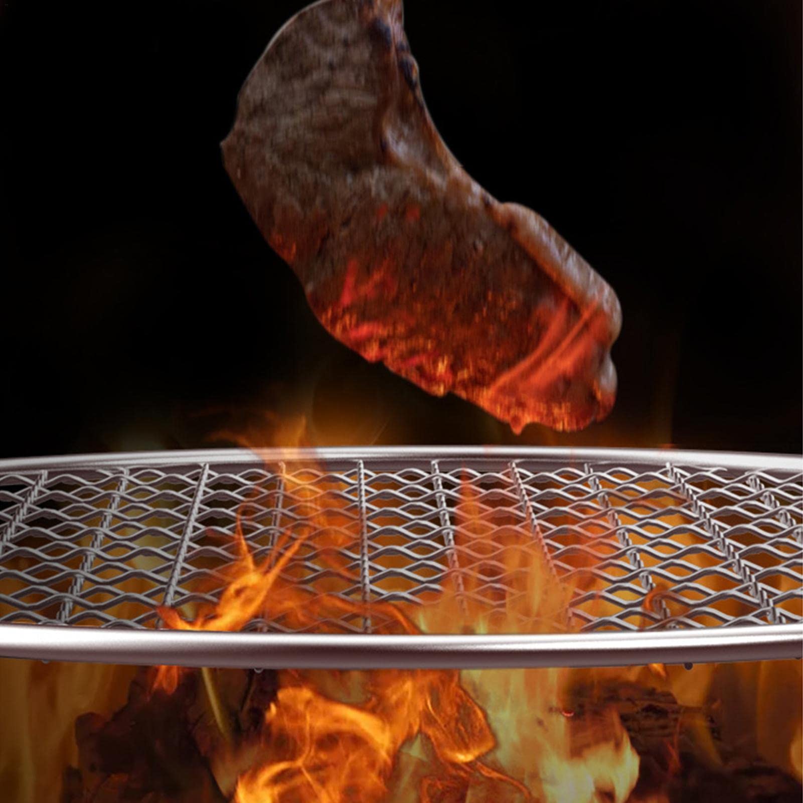 Griglia Rotonda Per Fuoco Da Esterno 36 Pollici – Barbecue A Carbone In Acciaio Inox