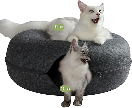 Miniatura 36 de Cattasaurus Peekaboo - Cueva para gatos, extra espaciosa para múltiples y grandes gatos de más de 12 libras, camas desmontables para gatos de