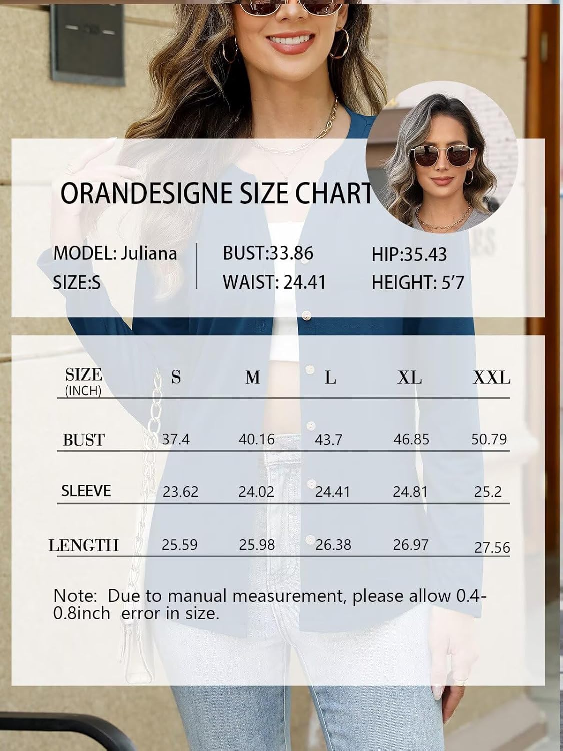 ORANDESIGNE Women’s Button Down Shirts Long Sleeve Tops Fall Tunics Ladies Button Up V Neck Tees - Image 6