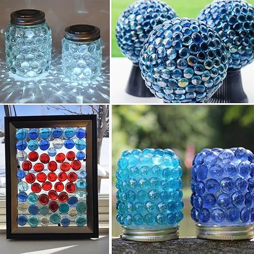 Miniatura 5 de Gemas de cristal gris claro púrpura con cuentas planas de canicas de 1 libra para rellenos de jarrones, piedras de mosaicos de manualidades,