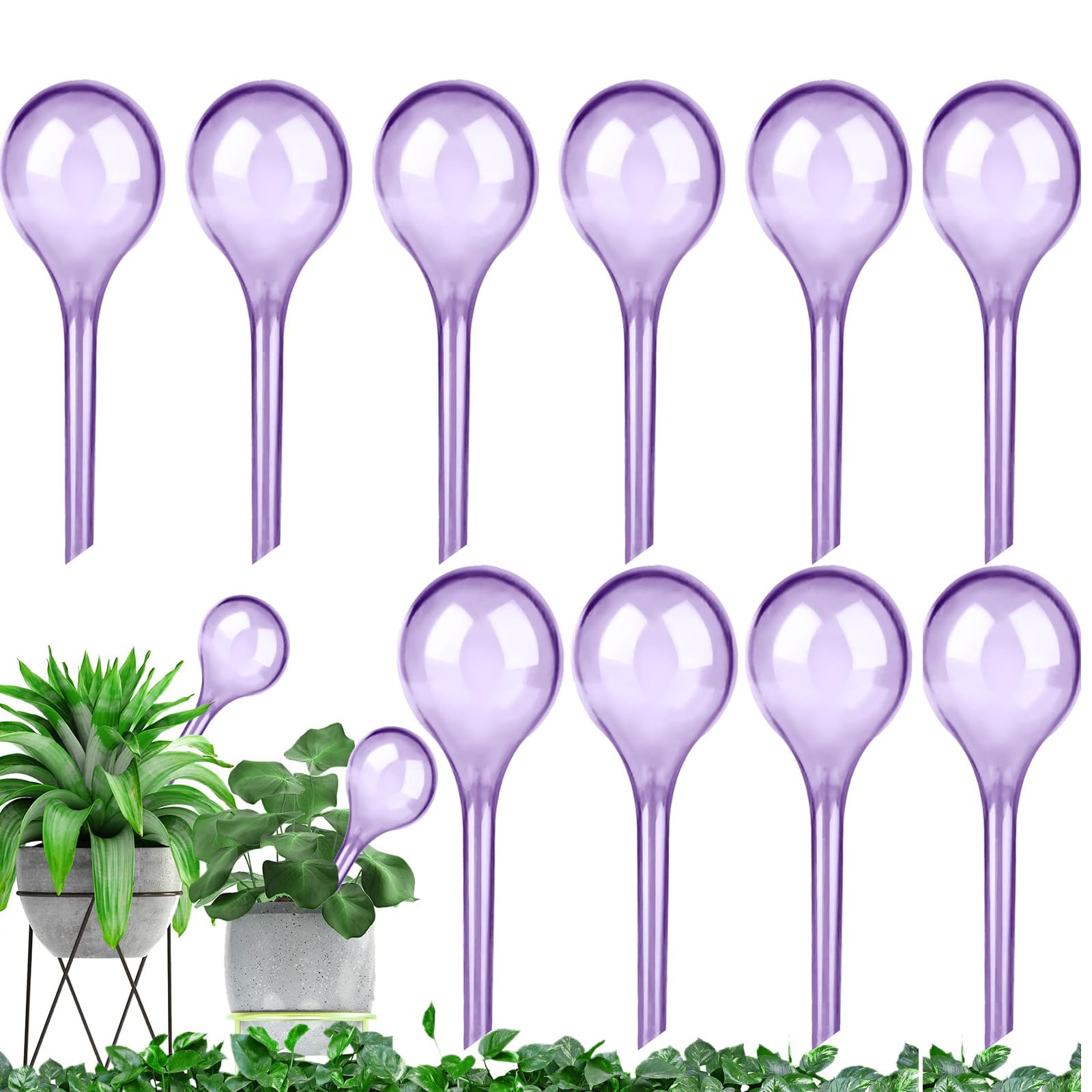 10 Pcs Self Watering Globes 13x5cm Plant Watering Bulbs PVC Automatic Watering Balls Plant Watering Spikes Self-Watering for Indoor and Outdoor Plants