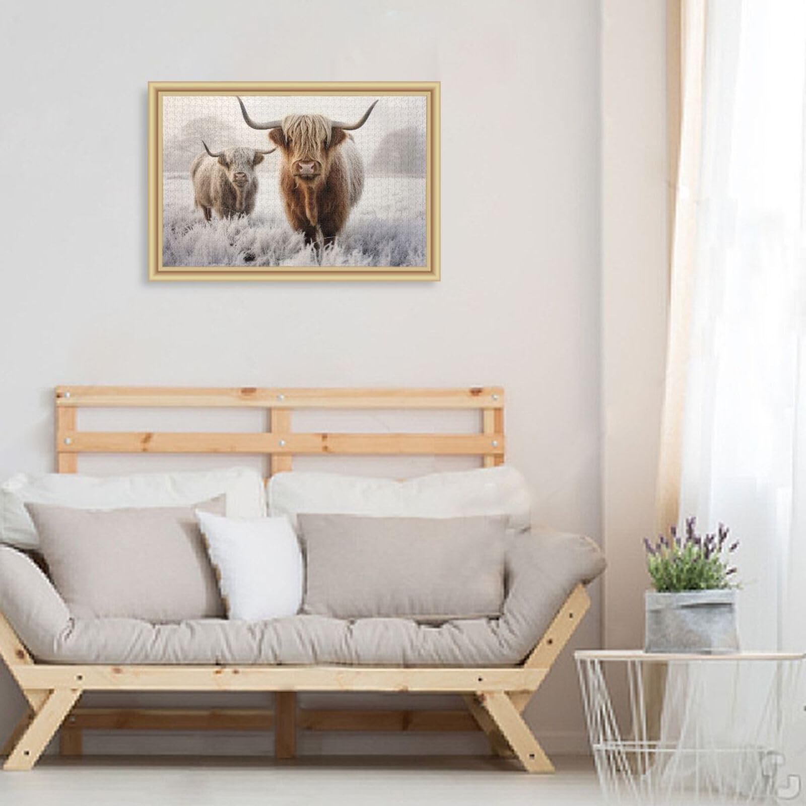 Zhirexin 1000 Piece Highland Cow Jigsaw Puzzle - Wooden, Parent-Child Interactive, Stress Relief Gift