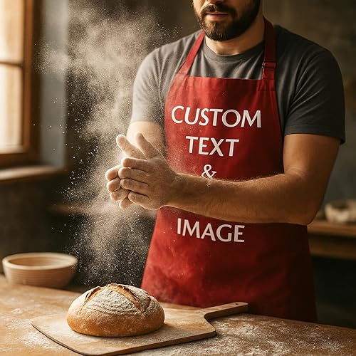 Miniatura 3 de Delantal de chef de cocina personalizado con tu imagen y texto