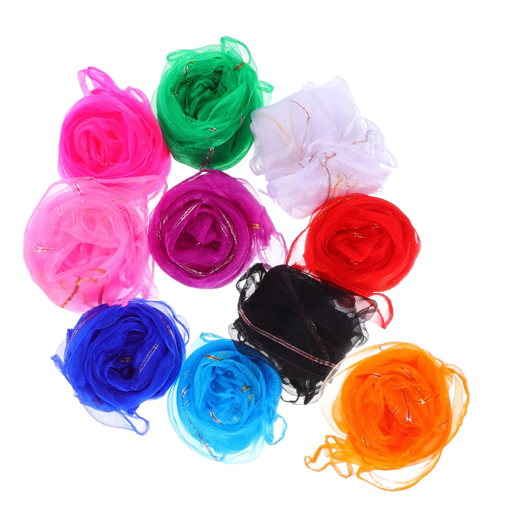 Bufandas de baile para bebés YARNOW pack de 10 pañuelos cuadrados para fiestas infantiles 8