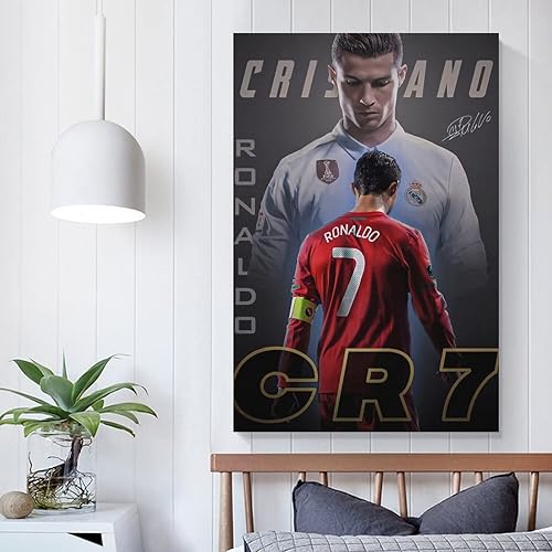Miniatura 5 de Póster de Cristiano Ronaldo con 1 póster impreso en lienzo para el hogar, baño, dormitorio, oficina, sala de estar, decoración de lienzo sin marco: