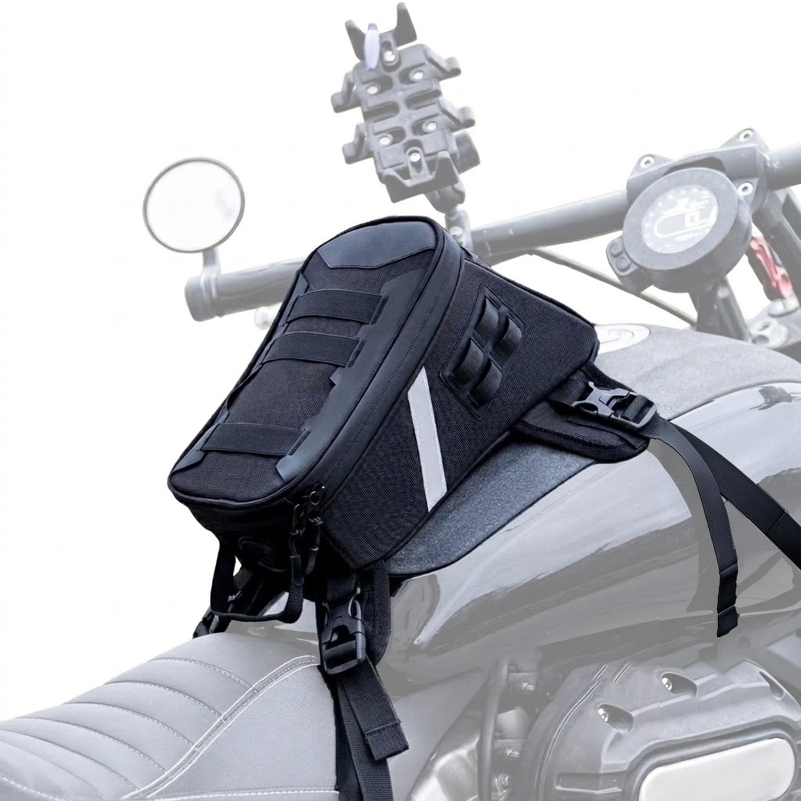 Tankrucksack Moto Für Vespa Elettrica 2019-2026 | Transparentes Touchscreen Sichtfenster, stabile Riemenbefestigung, wasserabweisendes Gewebe, kompakter Stauraum