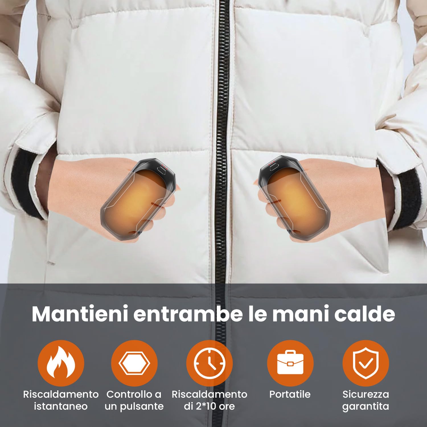 Scaldamani Elettrici Ricaricabili 2 Pezzi - Portatili, 3 Livelli Di Calore, Fino A 10 Ore | Per Esterni E Raynauds