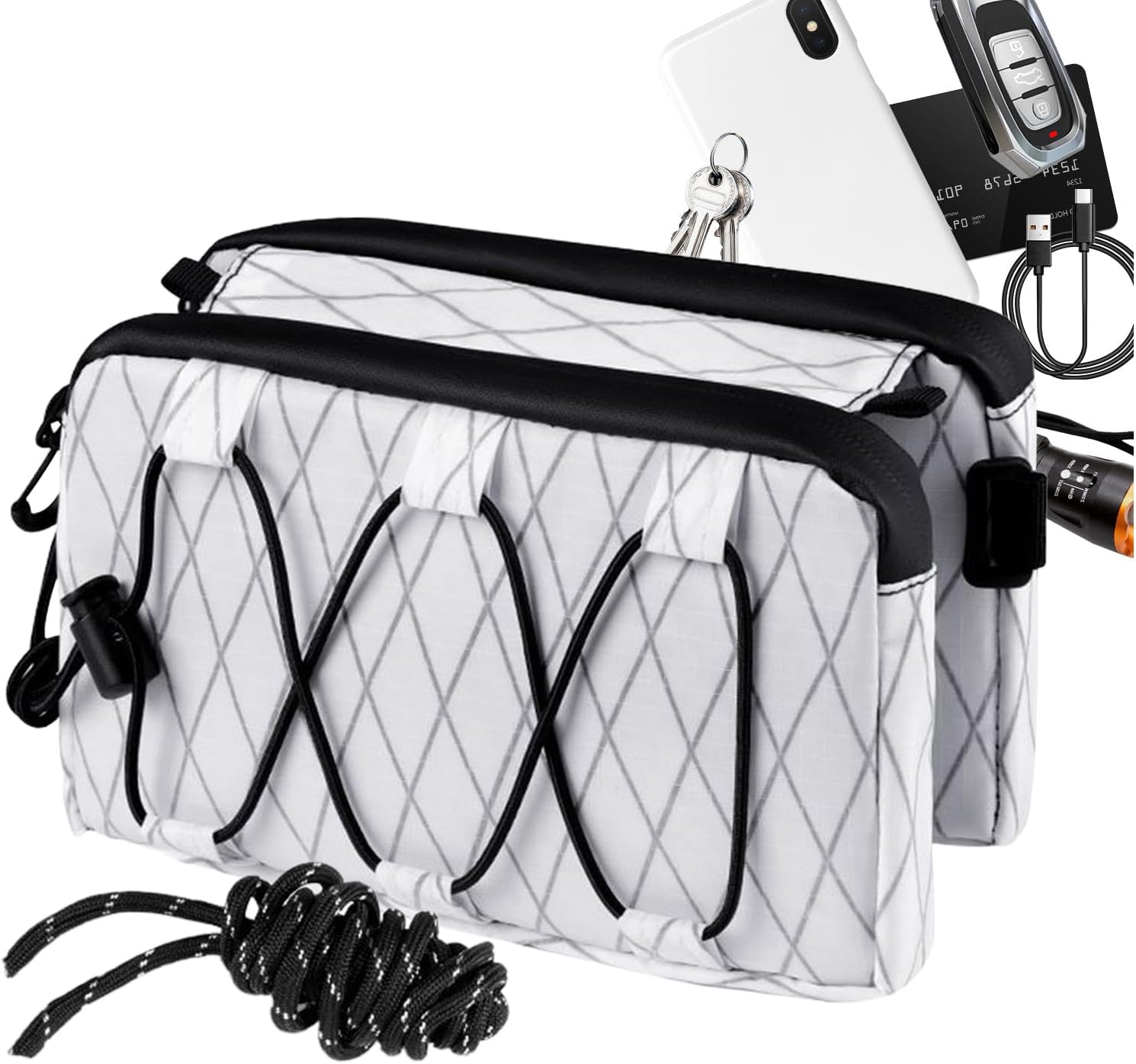 Bike Top Tube Bag - Reflective Cycling Storage Pack | Multi-Function Seat Bag for Phone, Gear, Tools, Commuting, and Travel, Easy Mount, and Secure Design