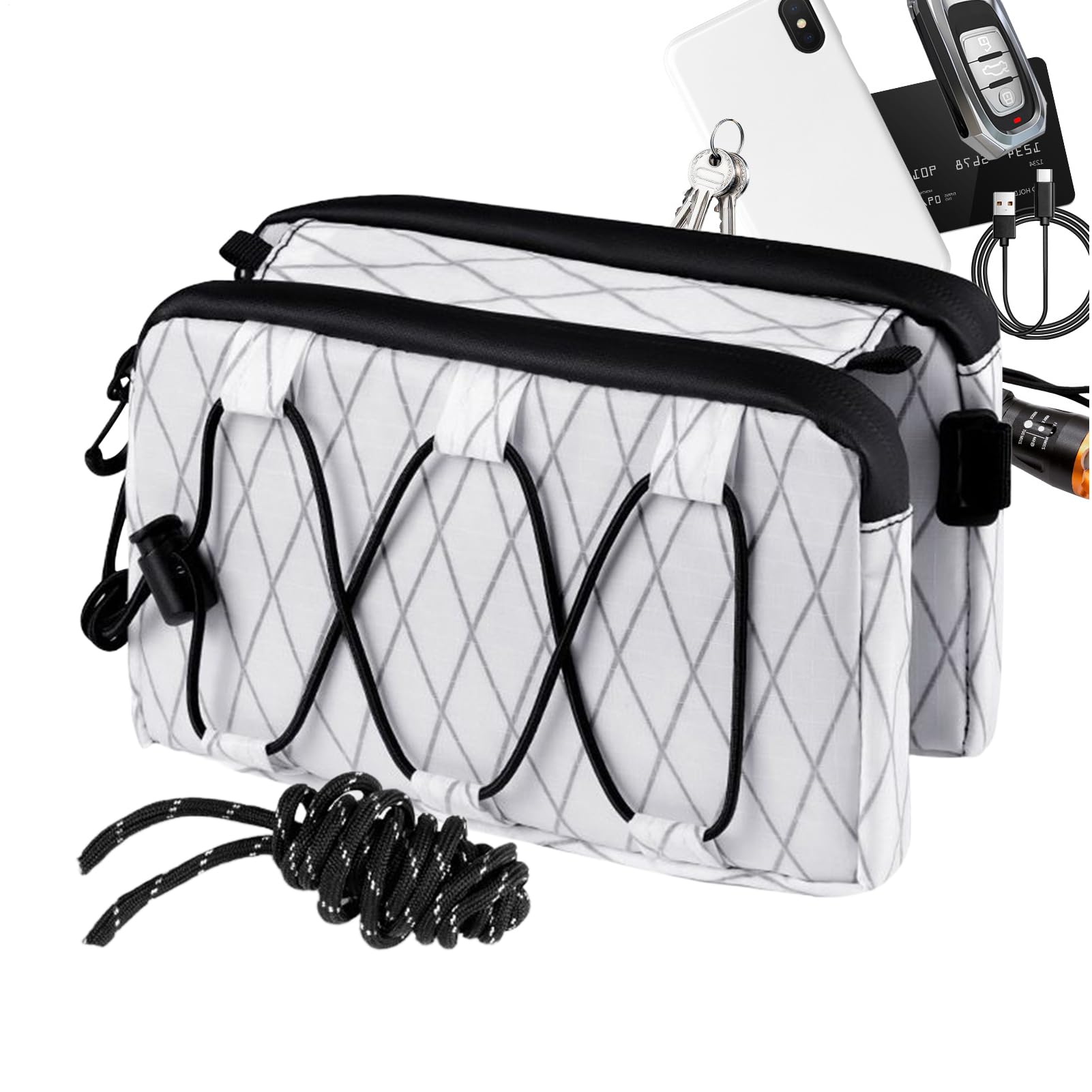 Bike Top Tube Bag - Reflective Cycling Storage Pack | Multi-Function Seat Bag for Phone, Gear, Tools, Commuting, and Travel, Easy Mount, and Secure Design