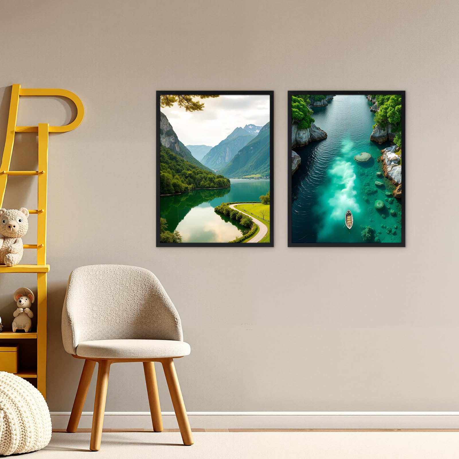 Fotolijst, 40 x 60 cm, voor aan de muur, ideaal voor thuis en op
