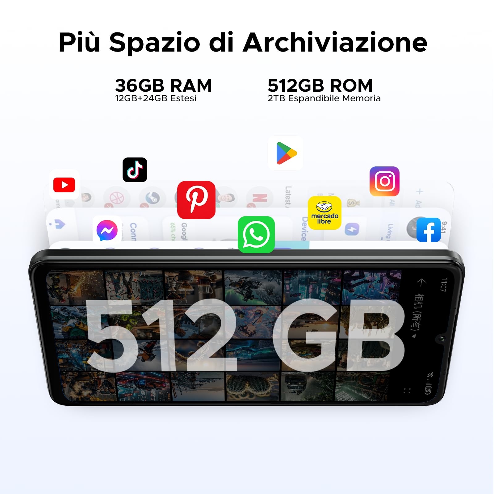 DOOGEE Note 59 Pro+ Smartphone 5G Android 15, 512GB ROM+36(12+24) GB RAM Telefono Cellulare, 6250mAh 6.75" HD+ 120Hz Schermo Telefoni 50MP+8MP, Cellulari Face Unlock/Fingerprint/NFC