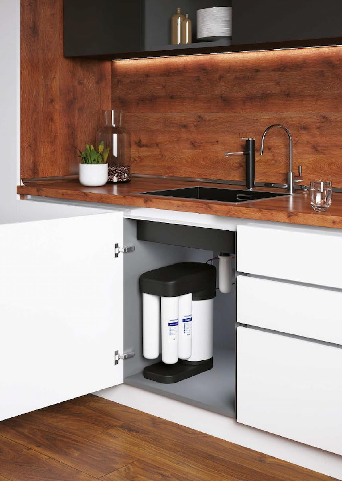 AQUAPHOR System odwróconej osmozy DWM 102S, Black Edition, 15 l na godzinę szybkość filtracji